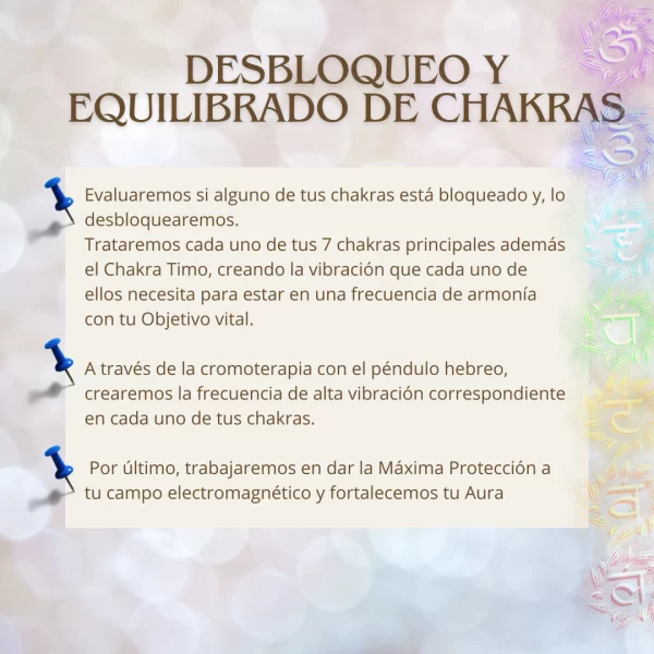 Desbloqueo y equilibrado de chakras